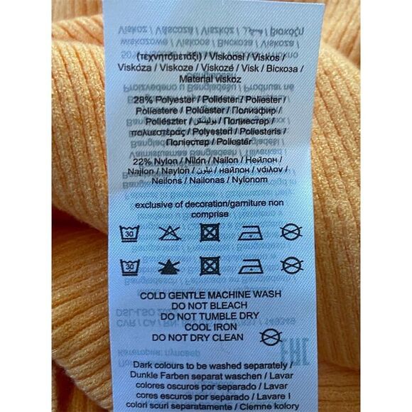 Vero Moda NWT Ribbed One Shoulder Short Sleeve Top XS Orange Casual Knit​ - Picture 5 of 8